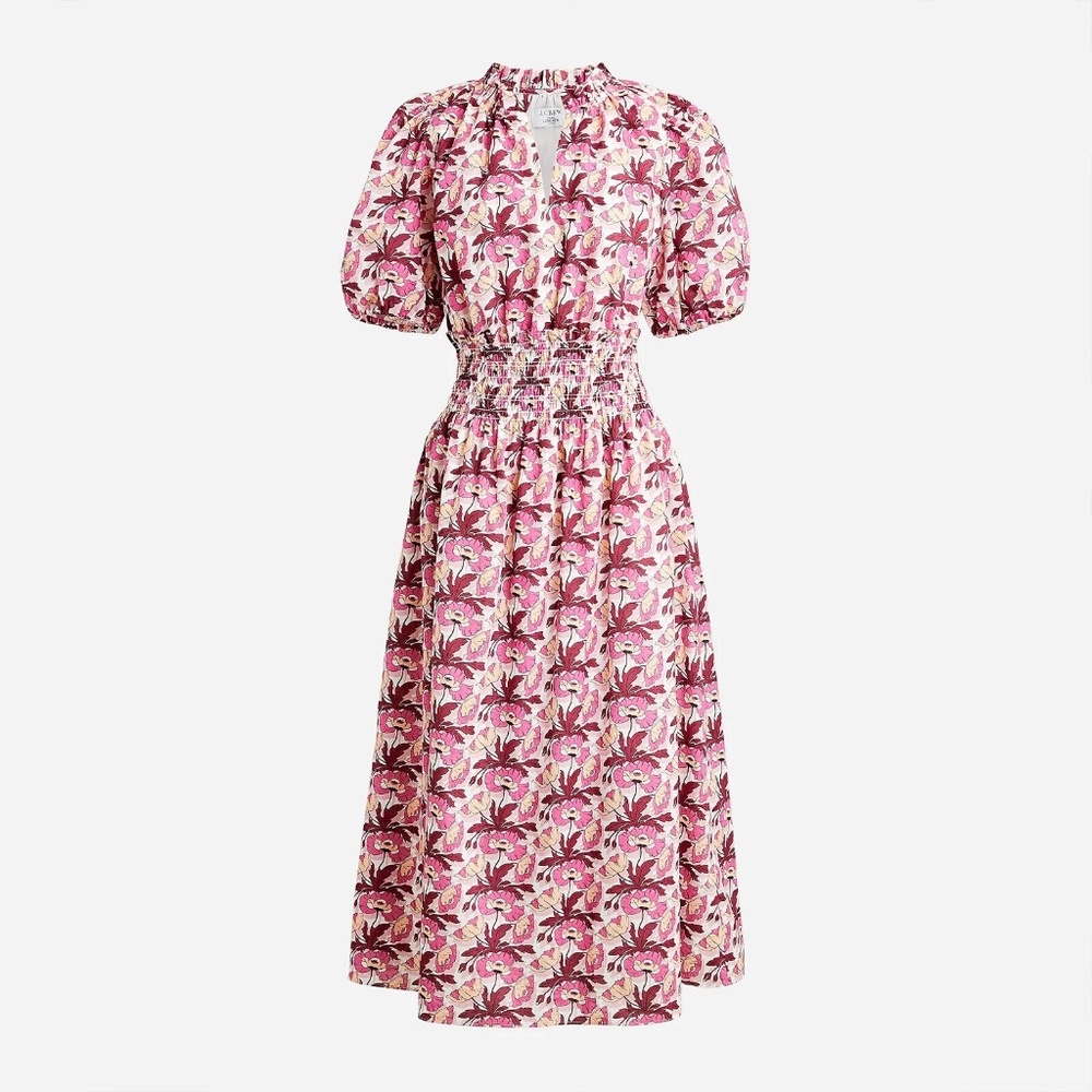 J Crew Smocked-waist dress in Liberty® Butterfield Poppy fabric-XS